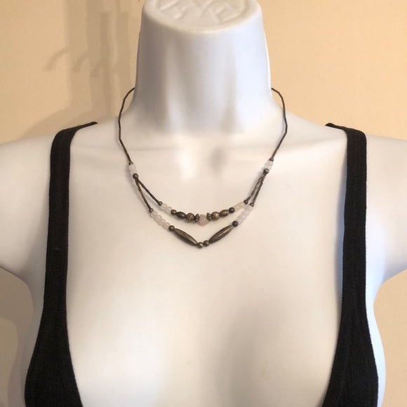 Vintage liquid sterling silver chain and natural gemstones southwestern necklace - Picture 5 of 5